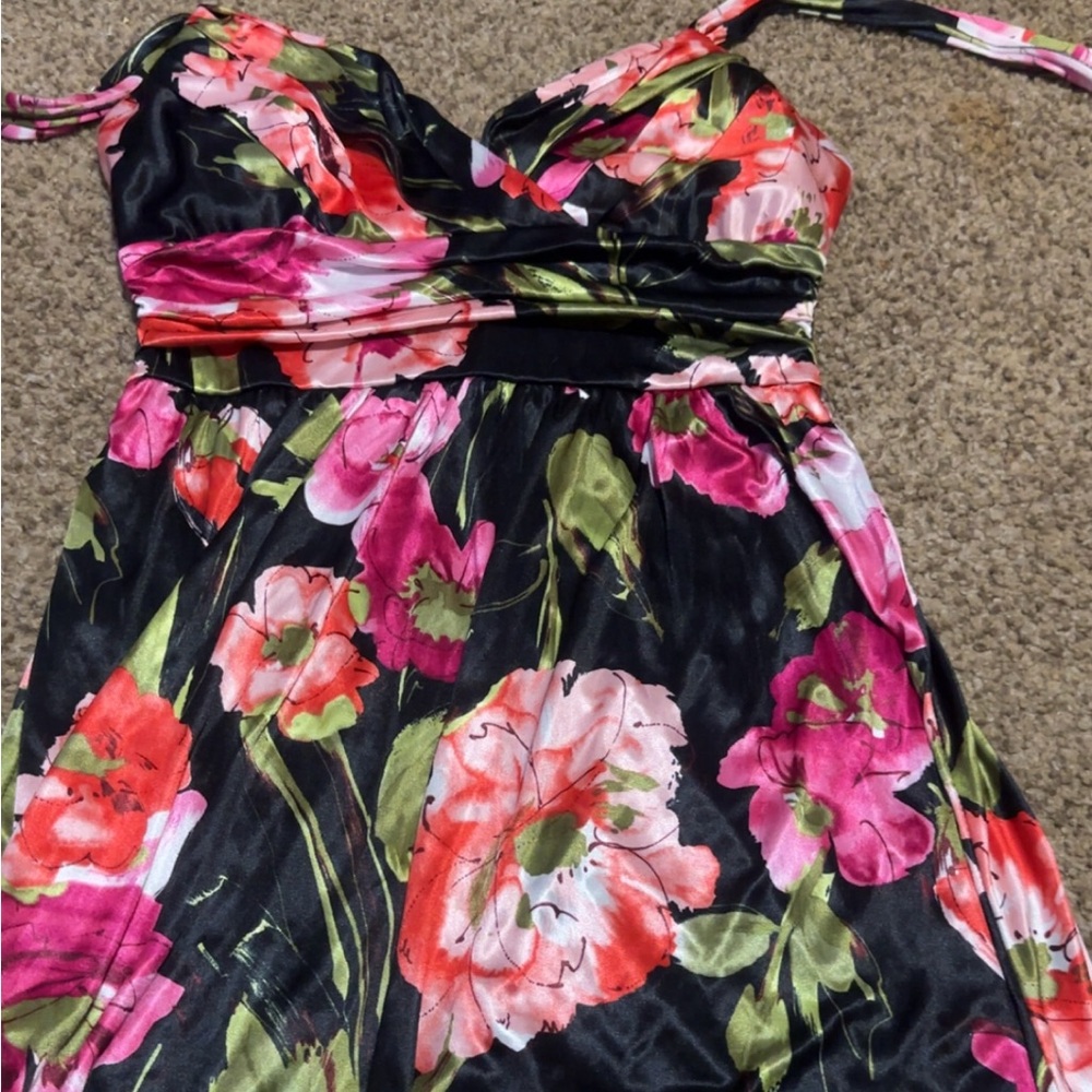 Floral Satin Dress